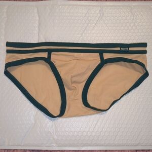 Miboer Tan Nylon Mesh Briefs Size XL